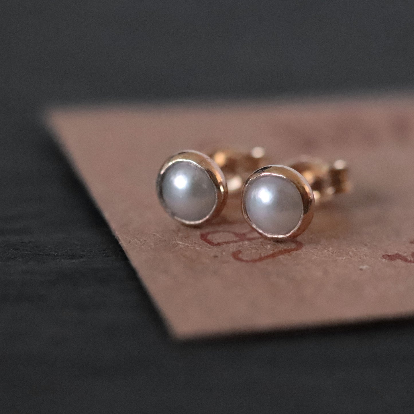 14k Gold Pearl Stud Earrings – Timeless & Minimal