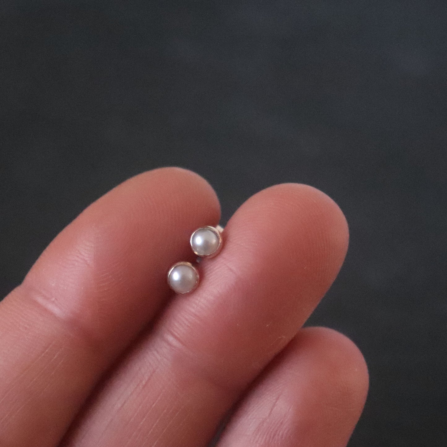 14k Gold Pearl Stud Earrings – Timeless & Minimal