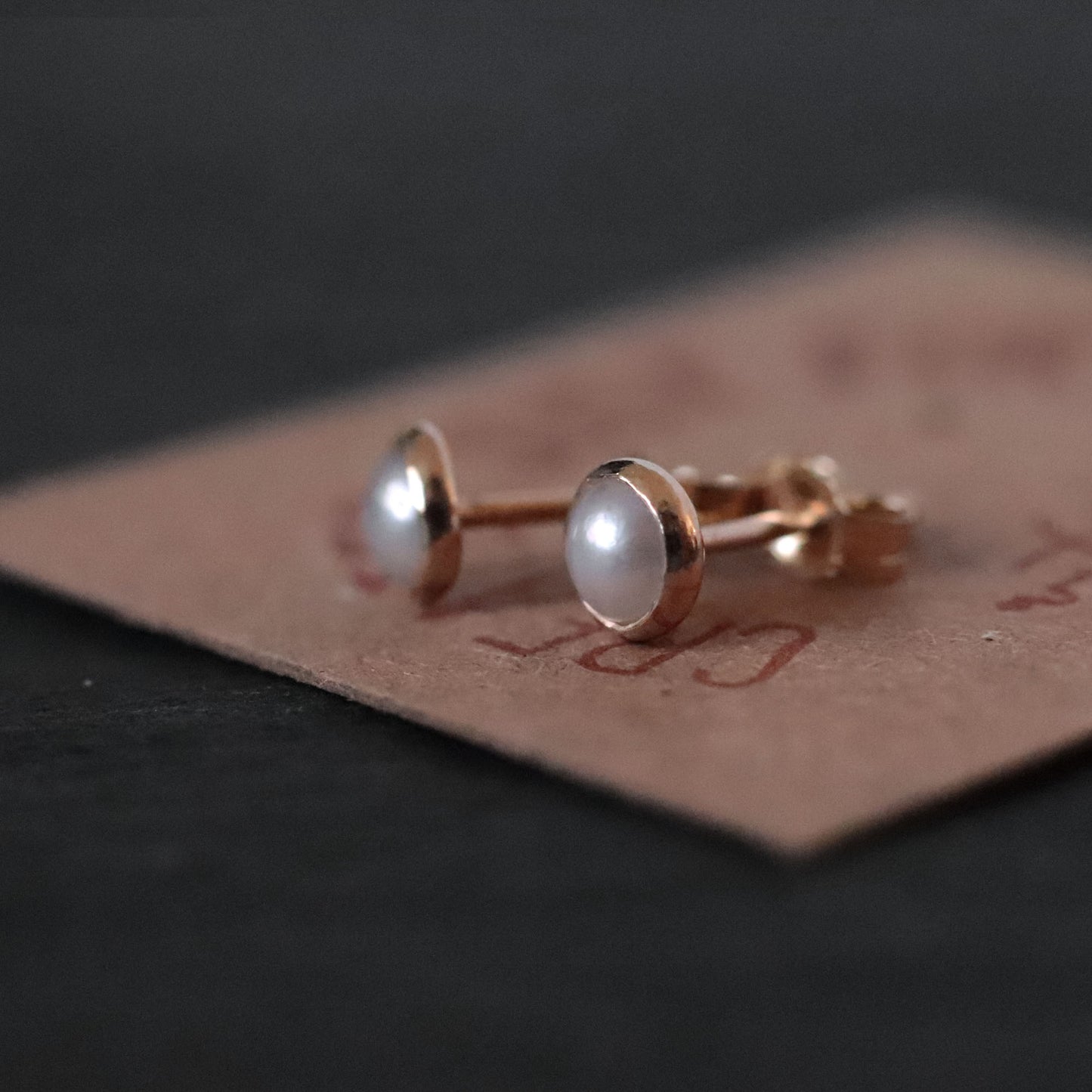 14k Gold Pearl Stud Earrings – Timeless & Minimal