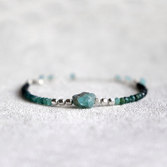 Apatite and Shaded Blue Black Tourmaline Bracelet