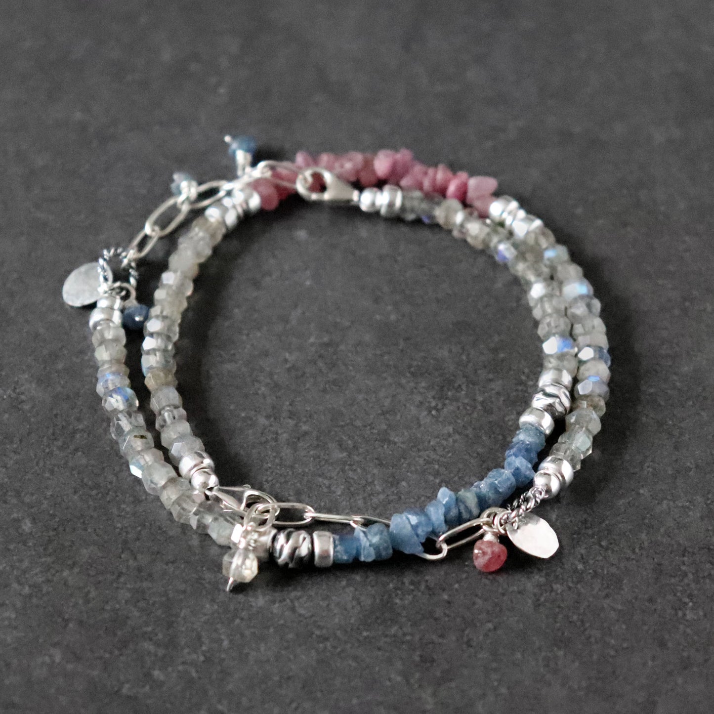 Blue Sapphire and Labradorite Bracelet