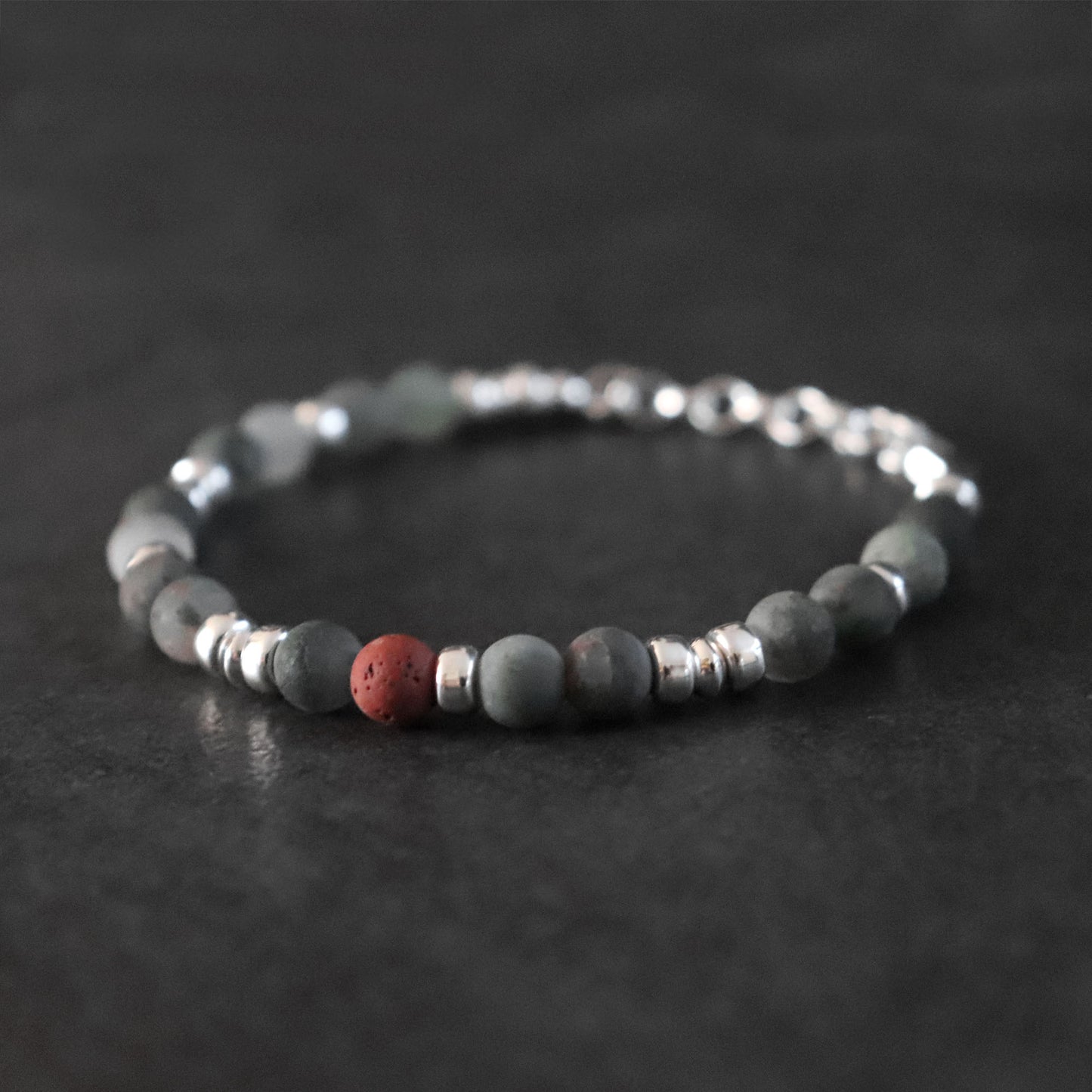 Unisex African Bloodstone Bracelet
