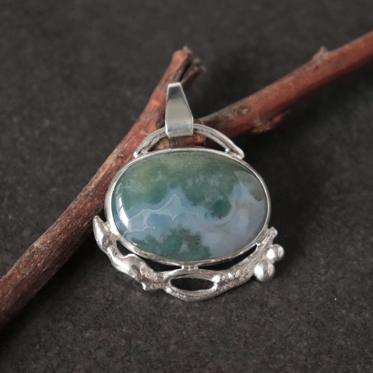 Moss Agate Pendant - One of a Kind