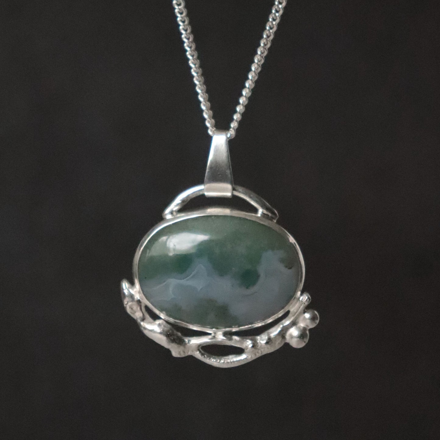 Moss Agate Pendant - One of a Kind
