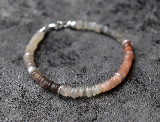 Multi Moonstone Unisex Bracelet
