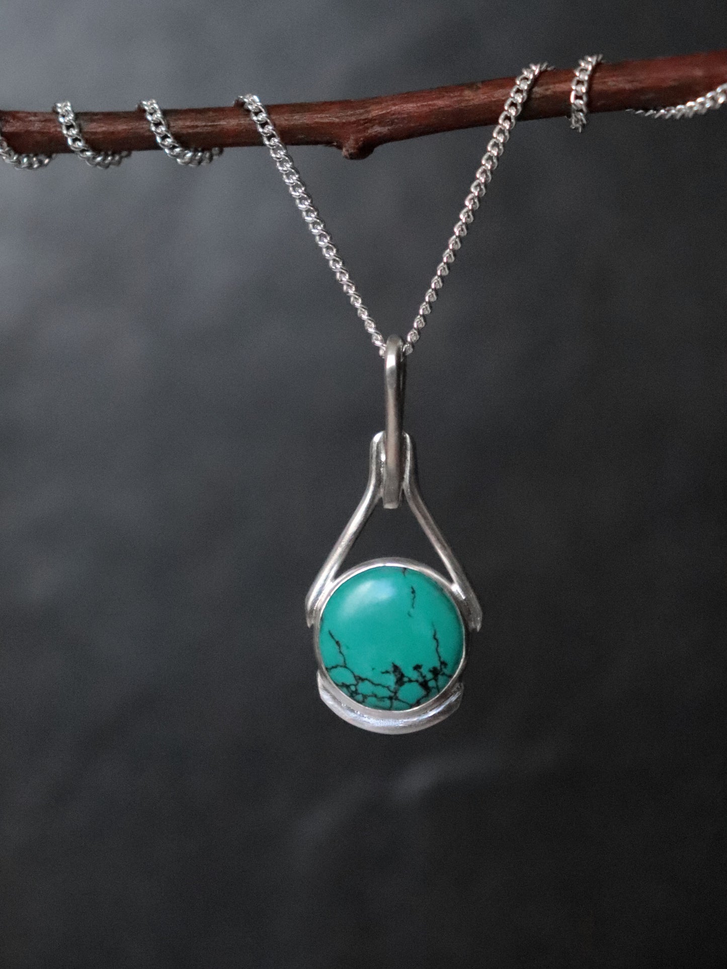 Modern Turquoise Pendant Necklace - December Birthstone