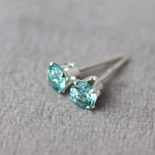 Ocean Blue Apatite Stud Earrings