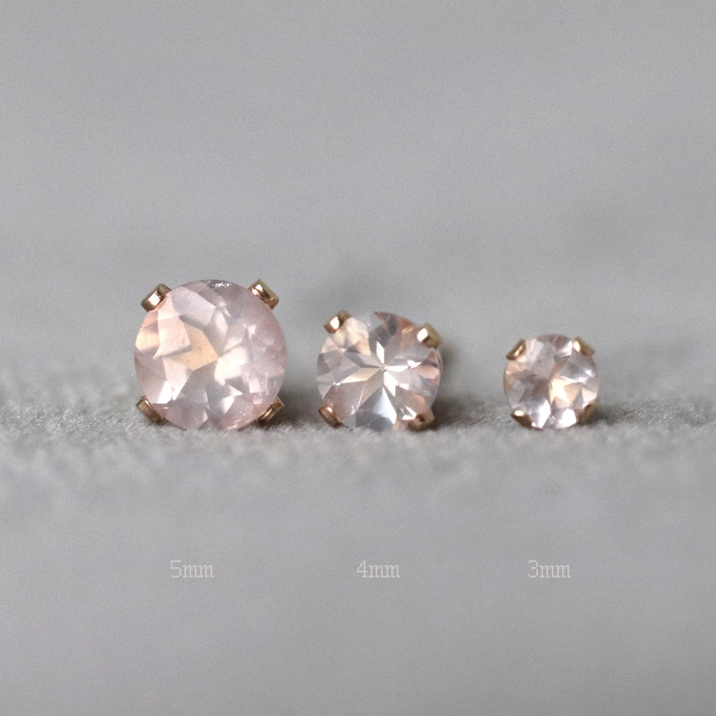 Faceted Rose Quartz Stud Earrings
