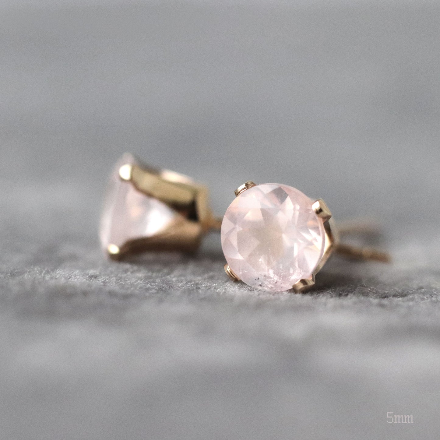 Faceted Rose Quartz Stud Earrings