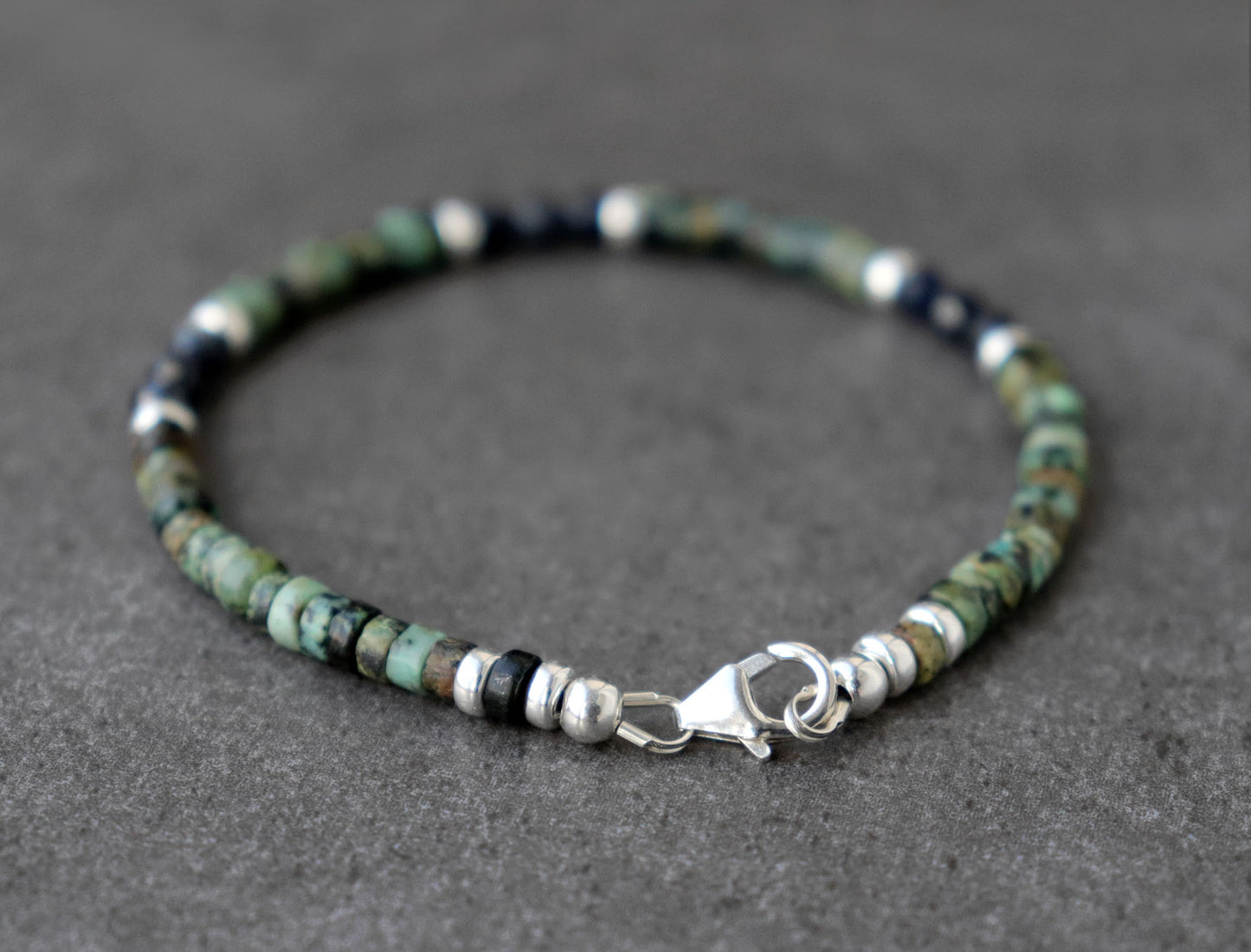 Sapphire & African Turquoise Unisex Bracelet