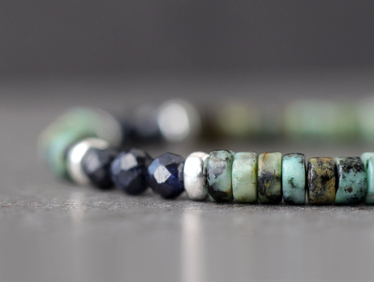 Sapphire & African Turquoise Unisex Bracelet