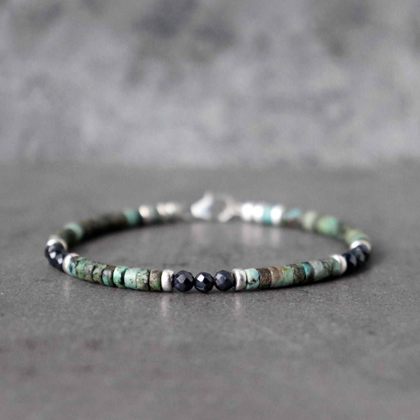 Sapphire & African Turquoise Unisex Bracelet