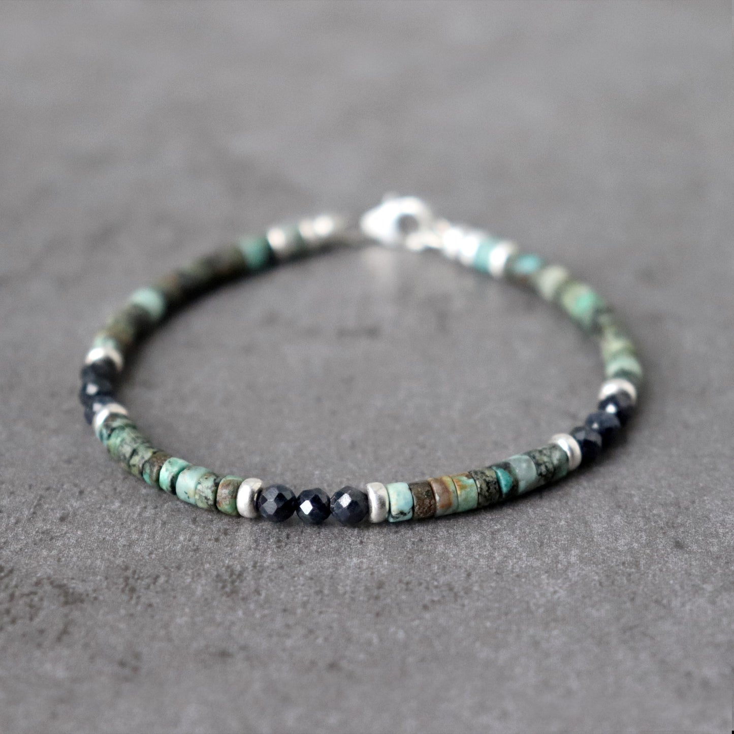 Sapphire & African Turquoise Unisex Bracelet