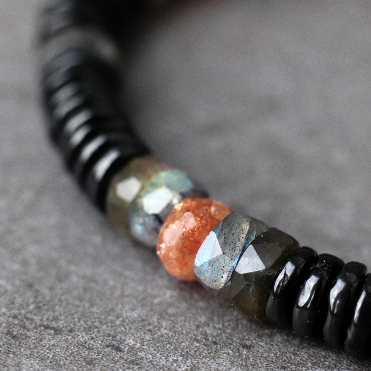 Spinel, Labradorite and Sunstone Unisex Bracelet