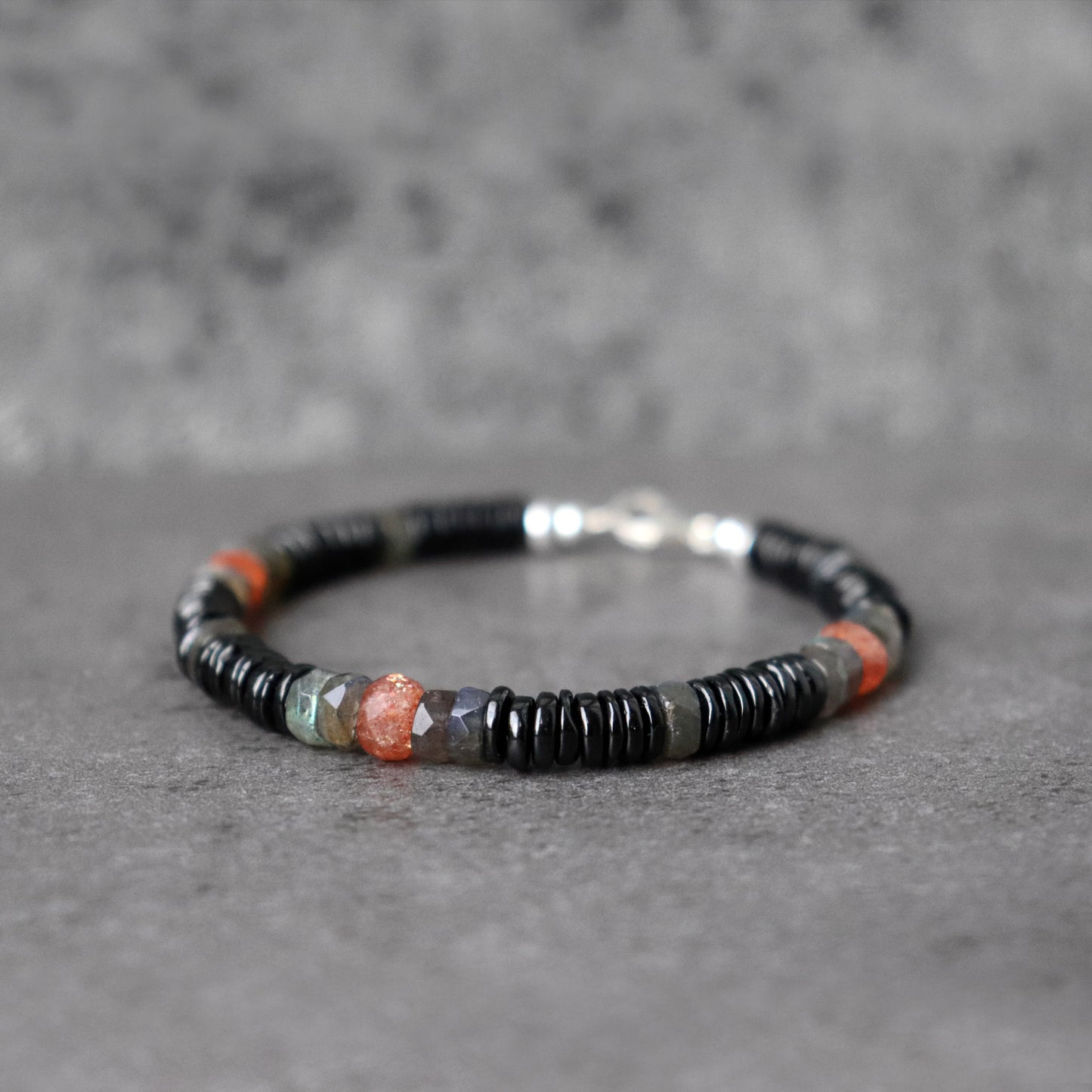 Spinel, Labradorite and Sunstone Unisex Bracelet