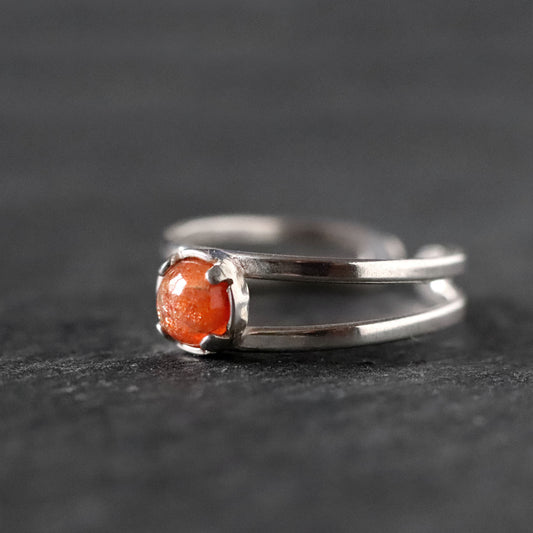 Sunstone Double Band Ring