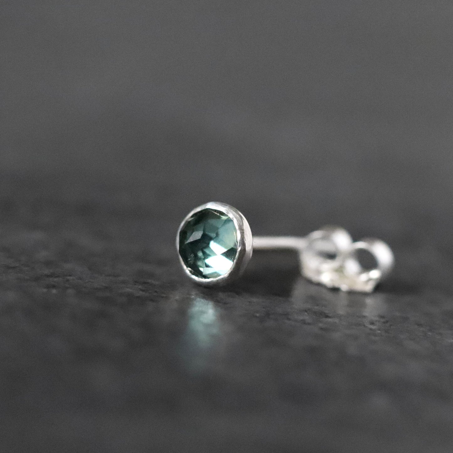 Australian Teal Blue Sapphire - SINGLE Stud Earrings