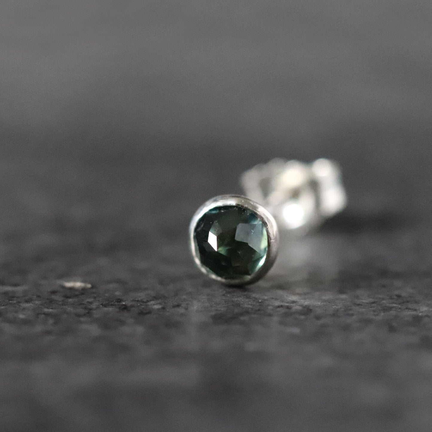 Australian Teal Blue Sapphire - SINGLE Stud Earrings