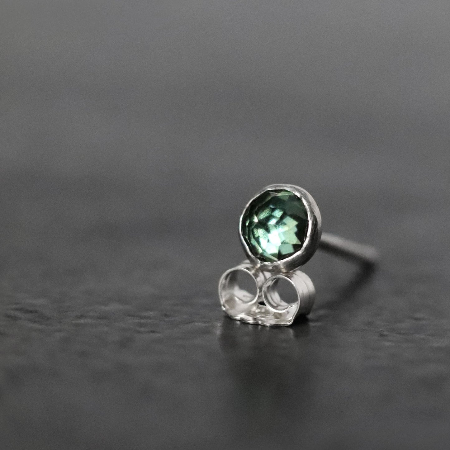 Australian Teal Blue Sapphire - SINGLE Stud Earrings