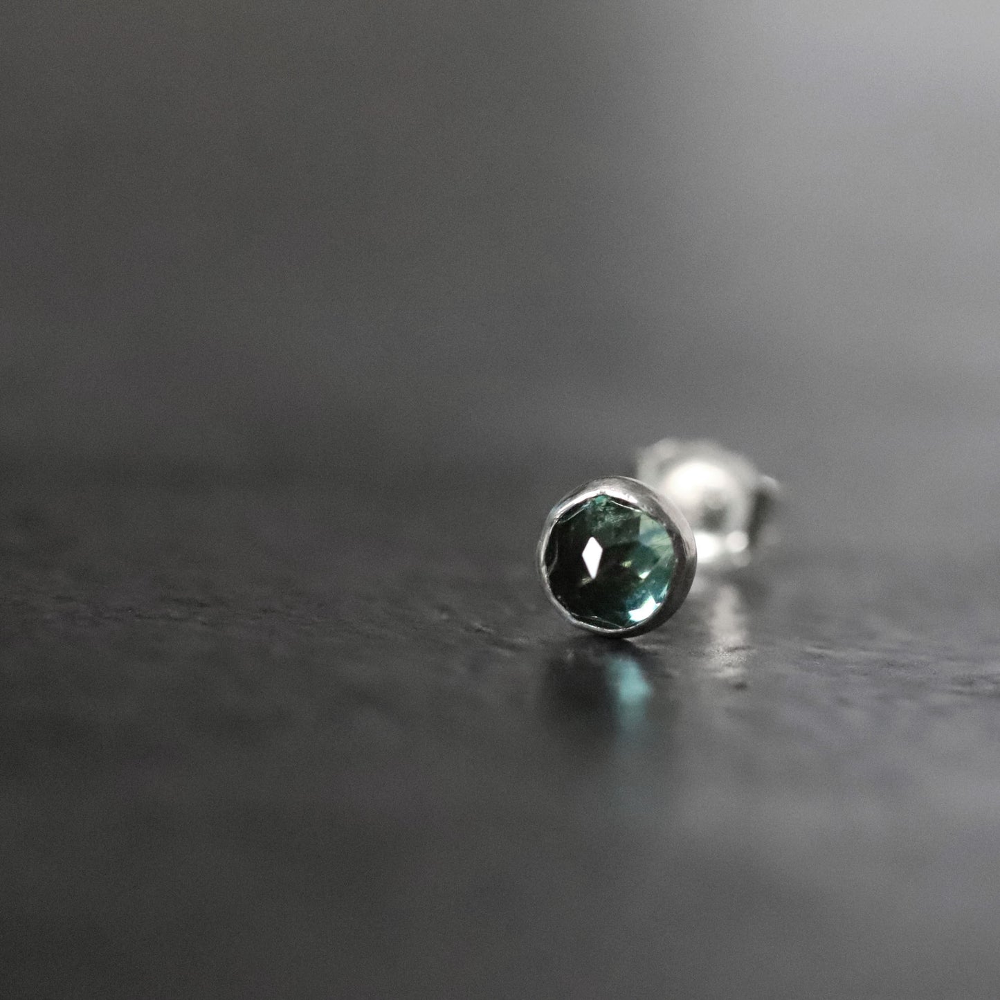 Australian Teal Blue Sapphire - SINGLE Stud Earrings