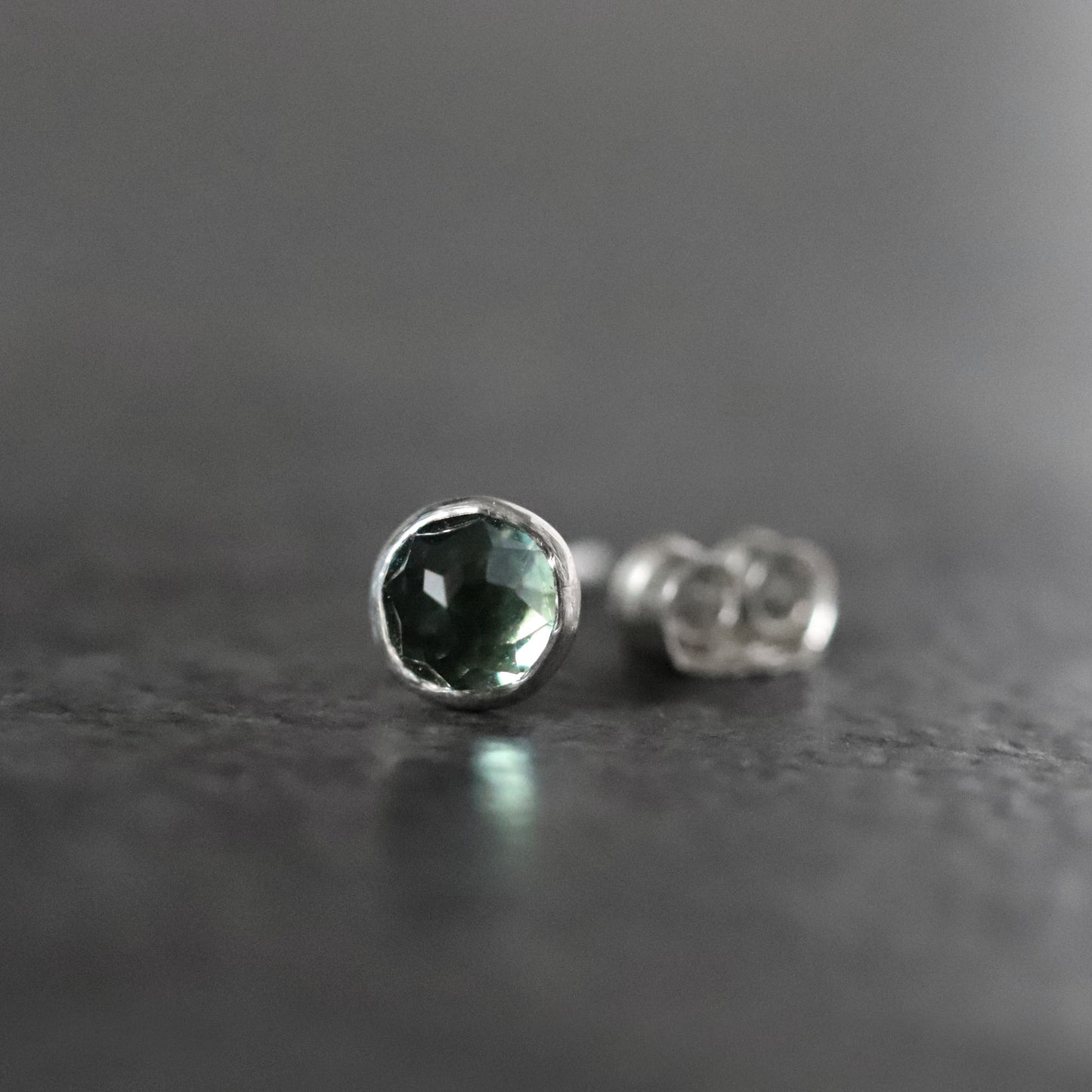 Australian Teal Blue Sapphire - SINGLE Stud Earrings