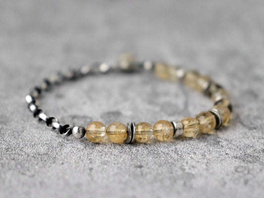 Citrine and Chunky Chain Bracelet