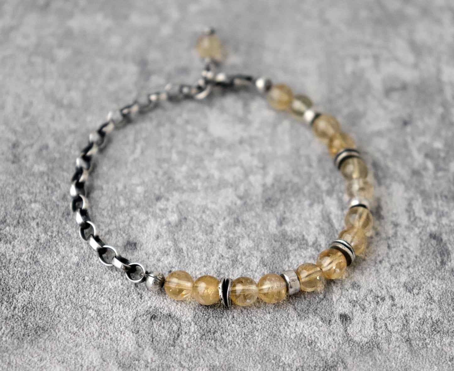Citrine and Chunky Chain Bracelet