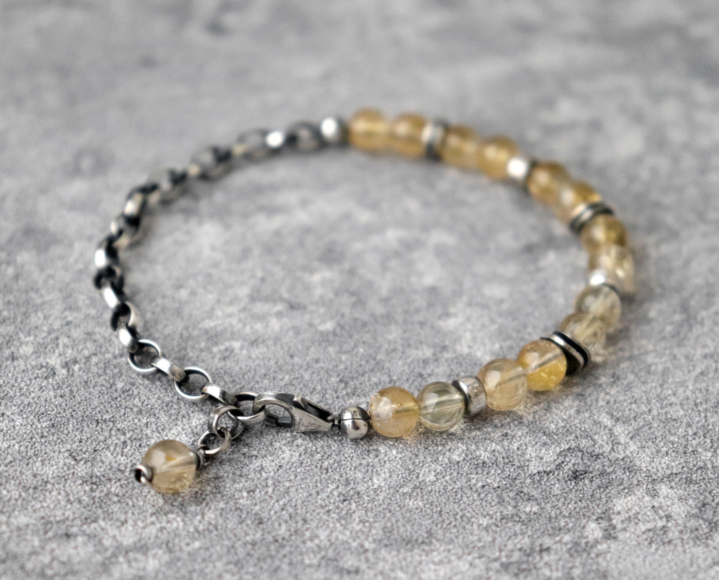 Citrine and Chunky Chain Bracelet