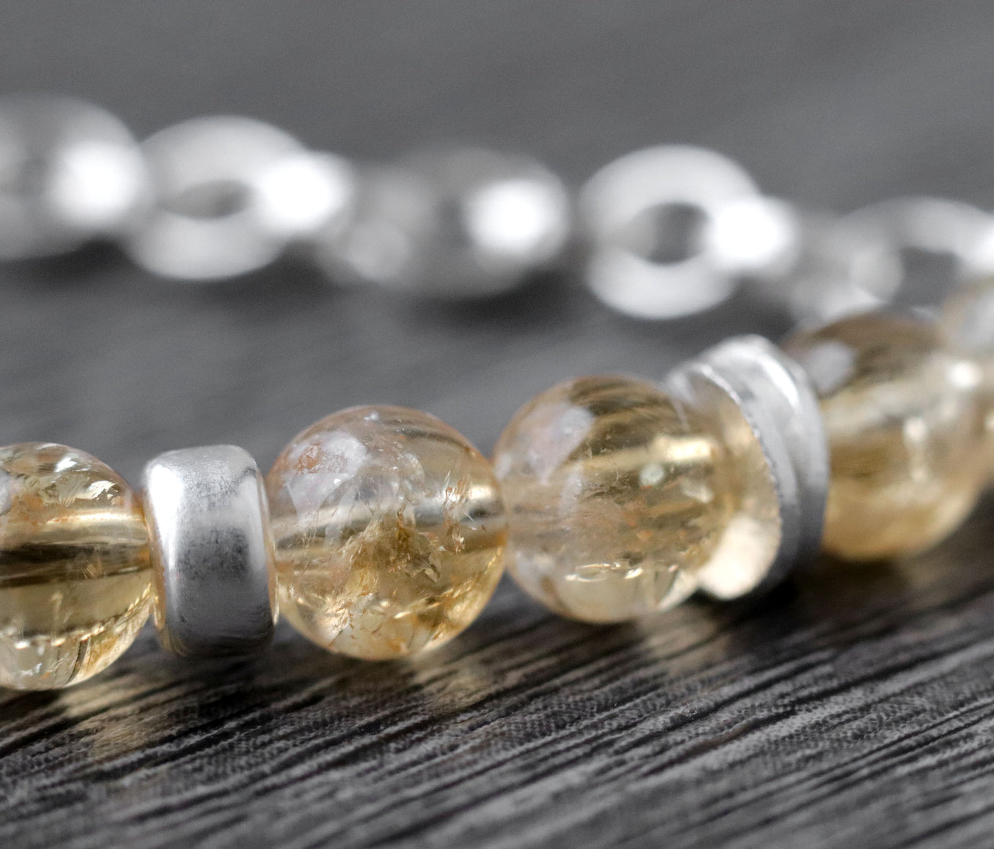 Citrine and Chunky Chain Bracelet