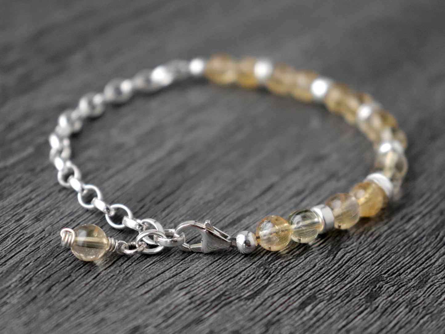 Citrine and Chunky Chain Bracelet