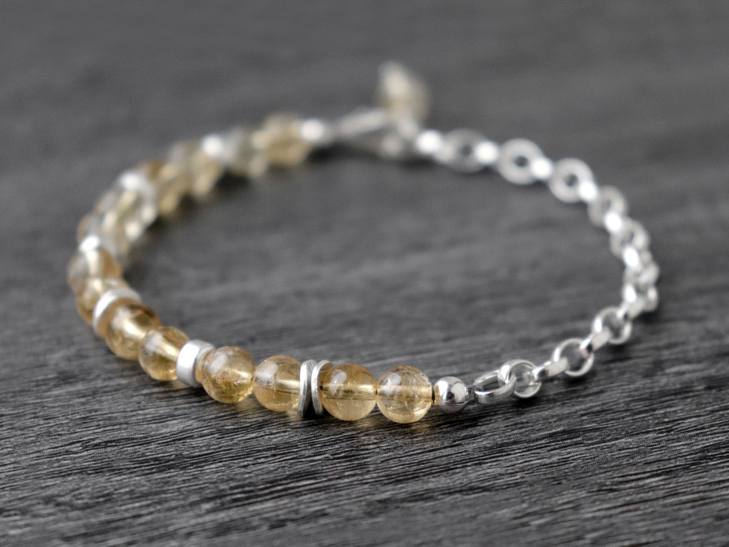 Citrine and Chunky Chain Bracelet