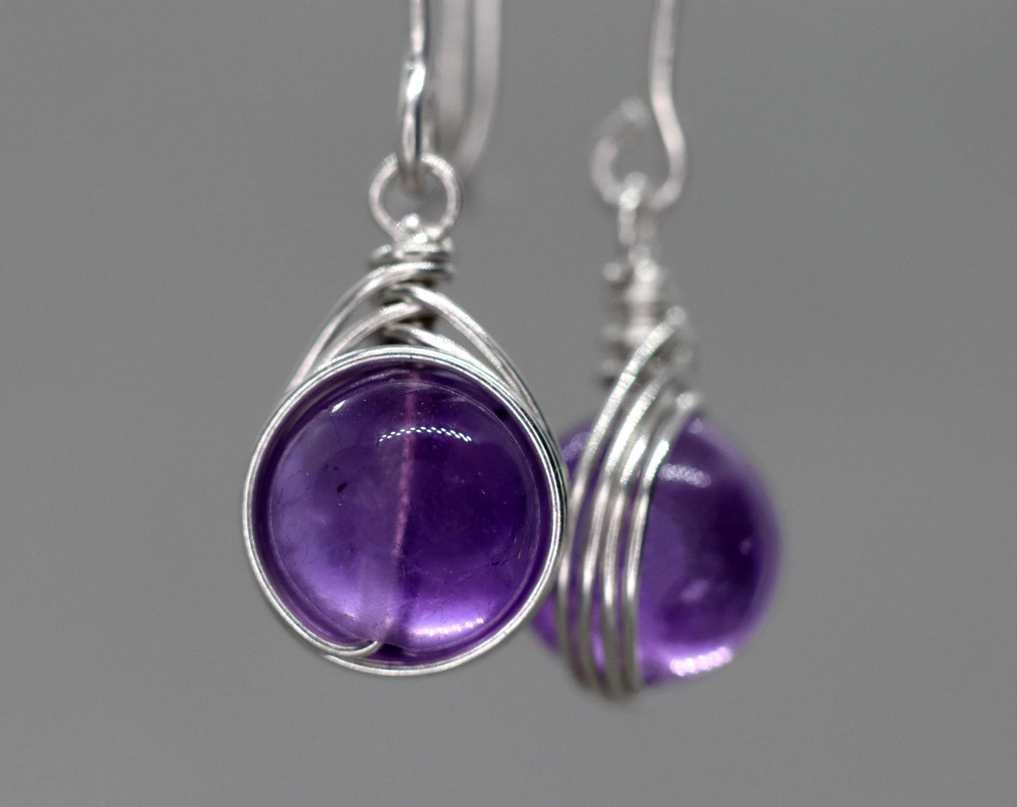 Long Amethyst Drop Earrings