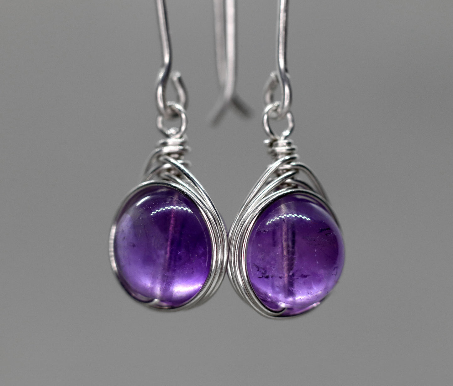 Long Amethyst Drop Earrings