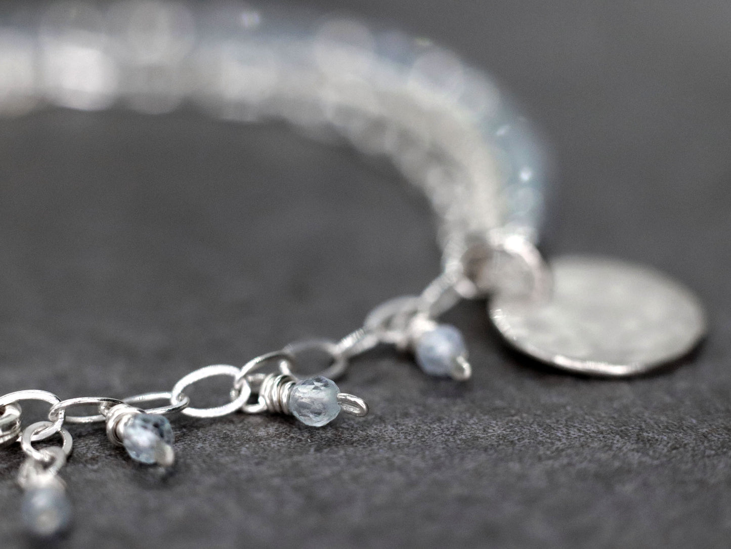 Aquamarine Multi Strand Chain Bracelet