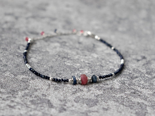 Pink and Blue Sapphire Bracelet