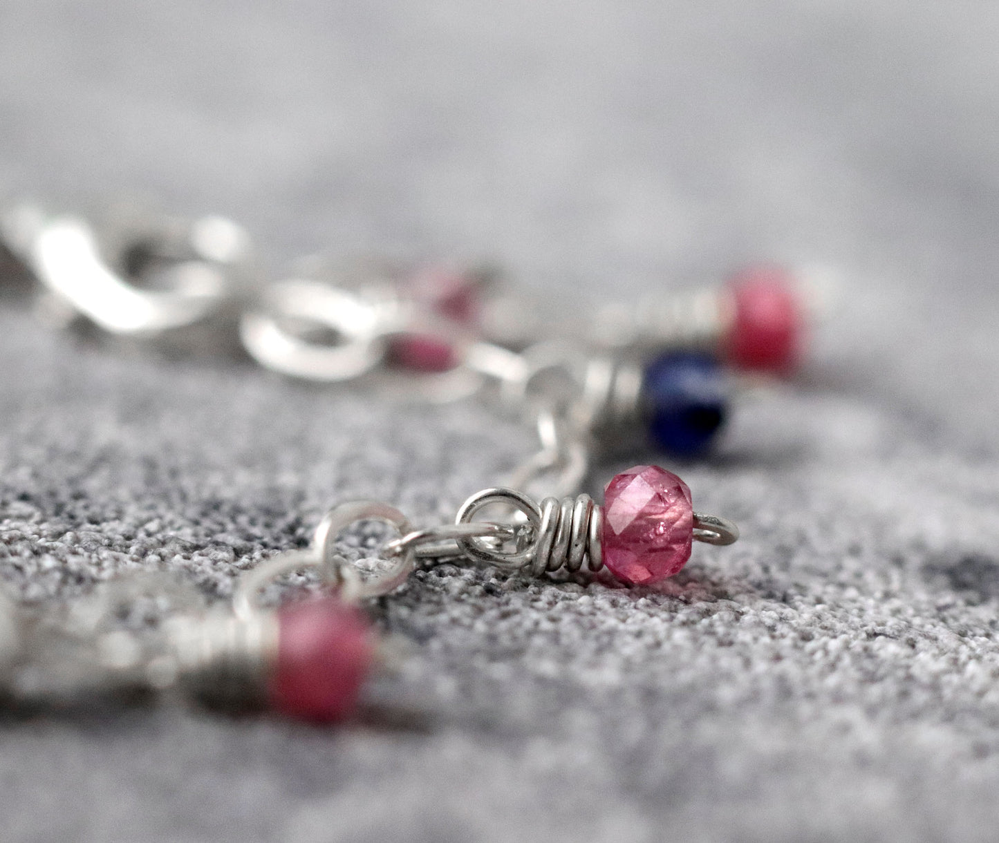 Pink and Blue Sapphire Bracelet