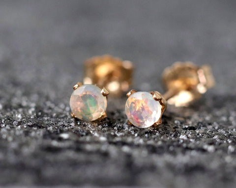 Tiny Ethiopian Opal Stud Earrings
