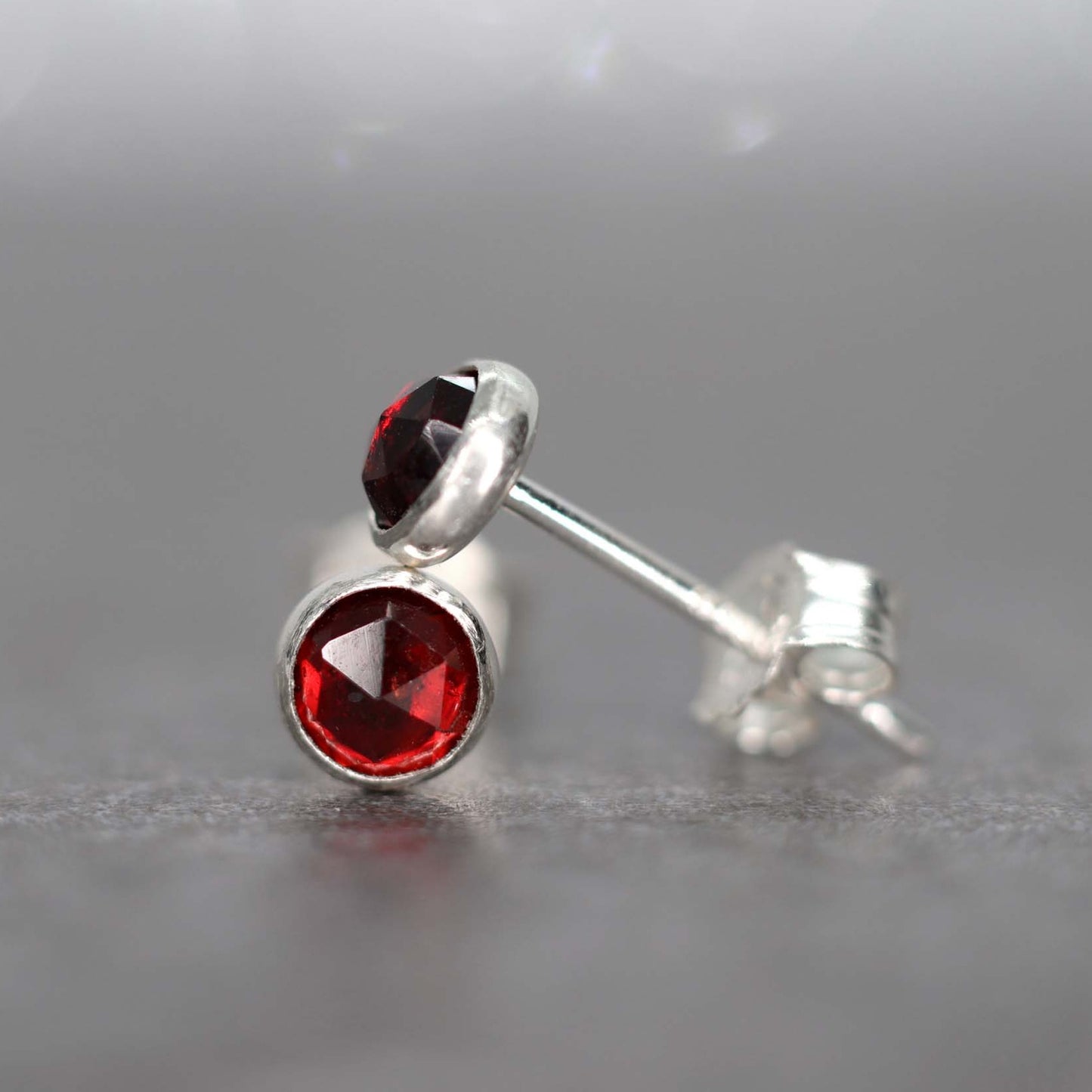 Almandine Garnet Stud Earrings
