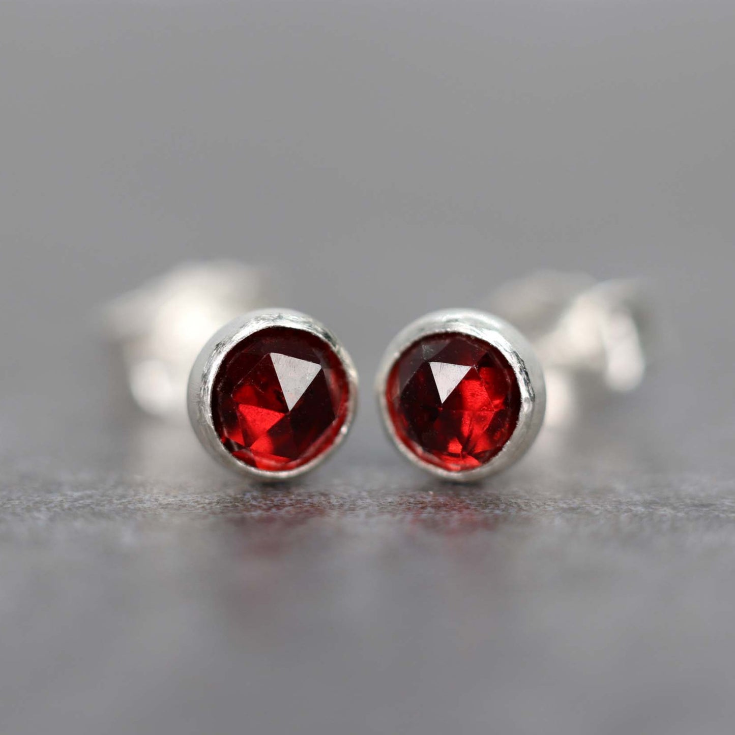 Almandine Garnet Stud Earrings