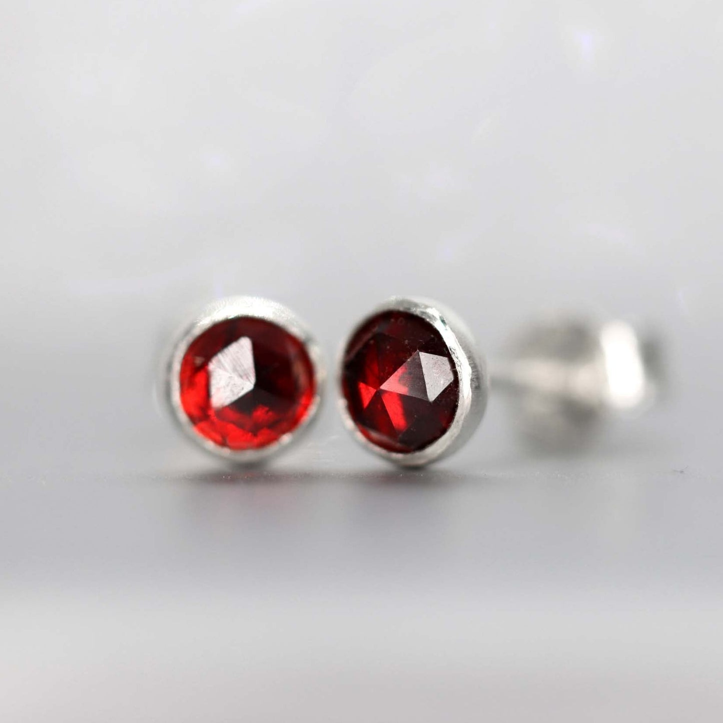 Almandine Garnet Stud Earrings