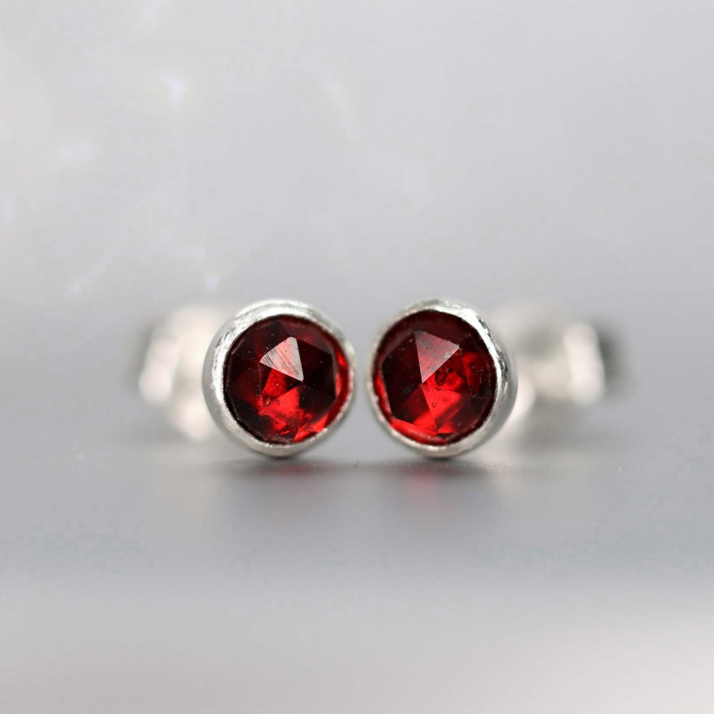 Almandine Garnet Stud Earrings