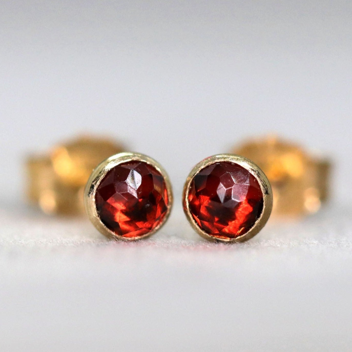 Almandine Garnet Stud Earrings
