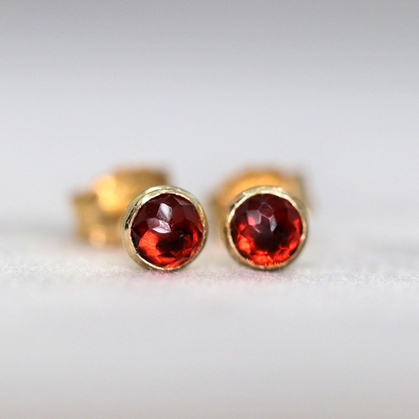 Almandine Garnet Stud Earrings