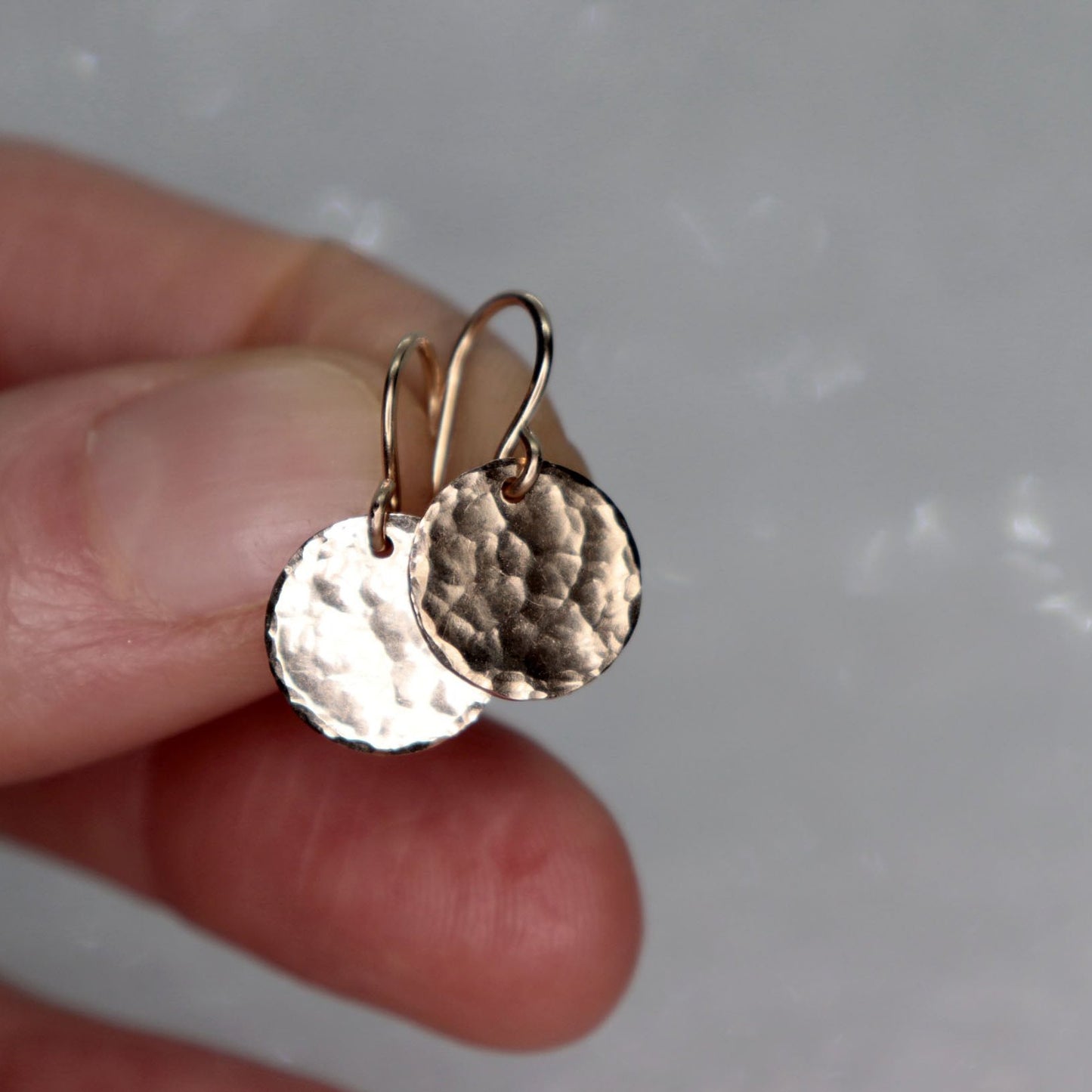 Small Hammered Gold Disc / Coin Earrings