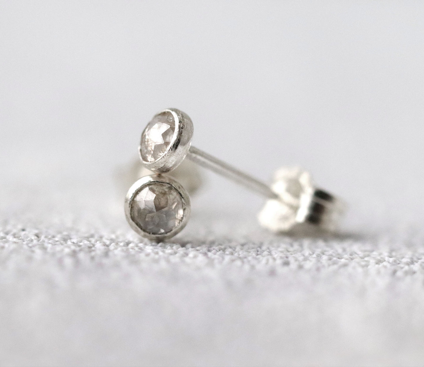 Grey Diamond Stud Earrings