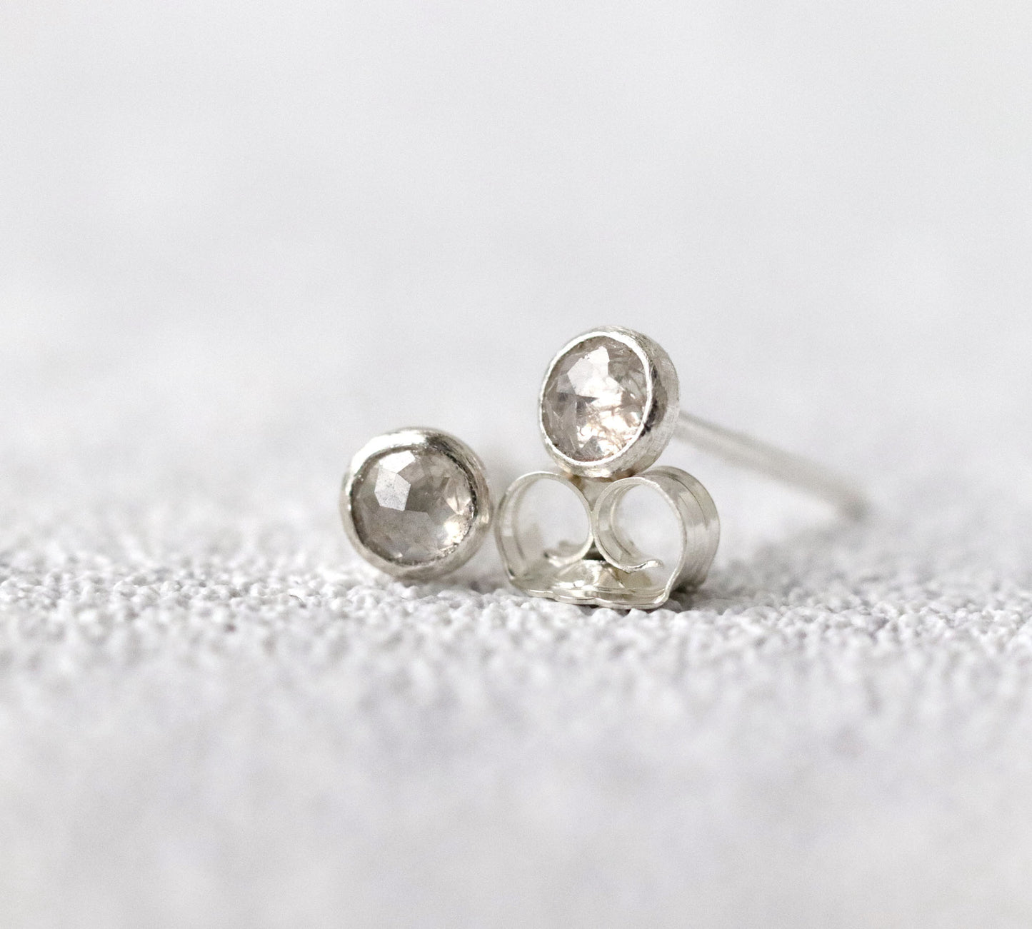 Grey Diamond Stud Earrings