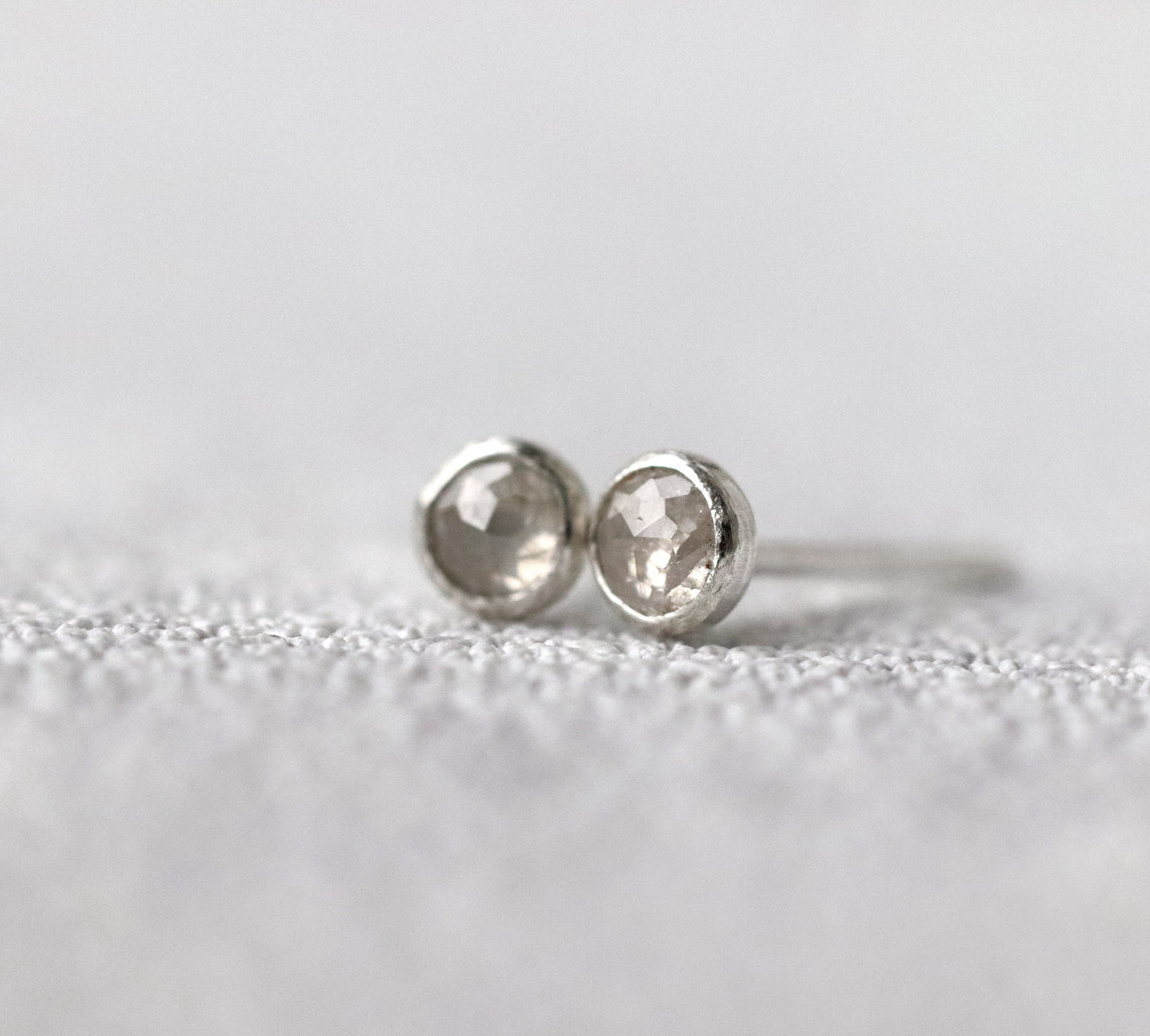 Grey Diamond Stud Earrings