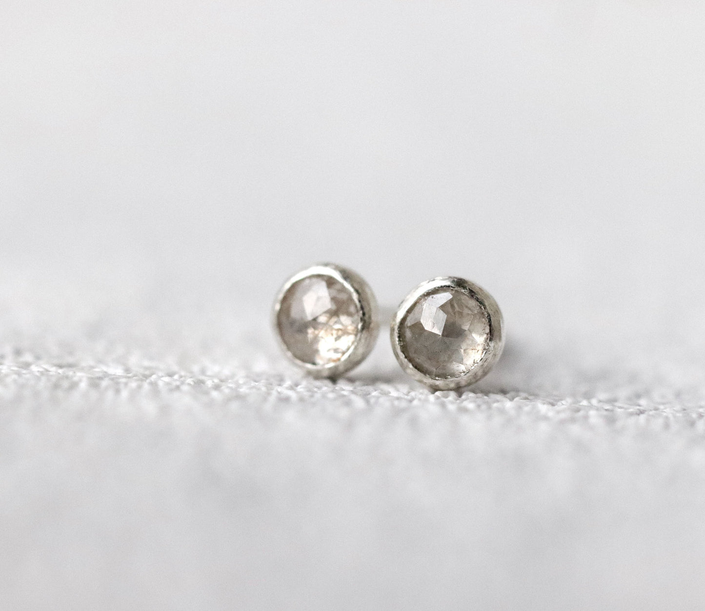 Grey Diamond Stud Earrings