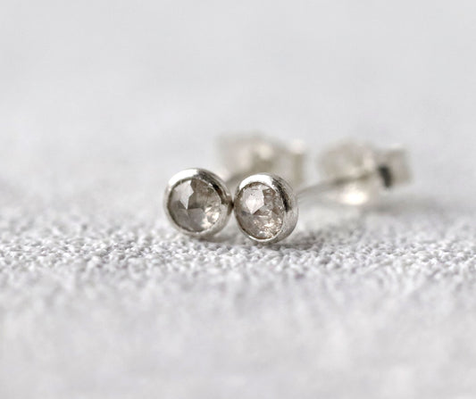 Grey Diamond Stud Earrings