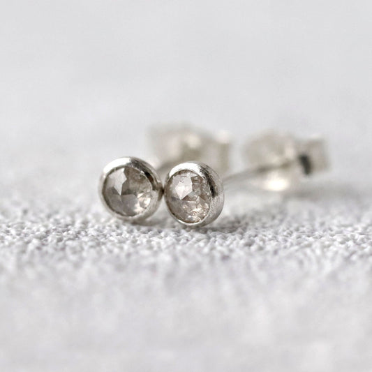 Grey Diamond Stud Earrings